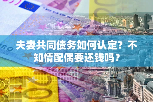 济南夫妻共同债务如何认定？不知情配偶要还钱吗？