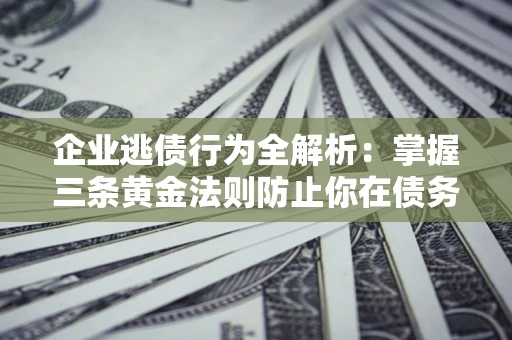 济南企业逃债行为全解析：掌握三条黄金法则防止你在债务乱局中“踩雷”